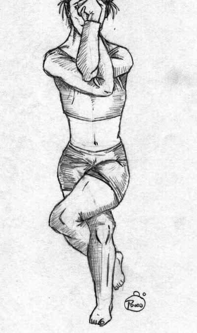 Young woman set in pose yoga shirshasana and garudasana, hand drawn sketch.  Yoga vector illustration. Vector Stock Vector Image & Art - Alamy