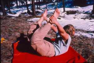 Dhanurasana, the Bow Pose on the hiking trail.