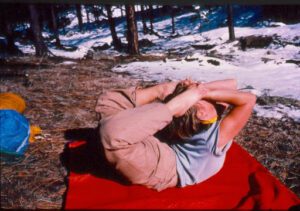 Poorna Dhanurasana, the Full Bow Pose on the hiking trail